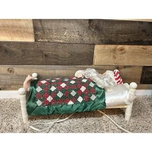 Vintage Telco Sleeping Santa Animated Snoring Whistling  1995 Christmas‎ W/boots